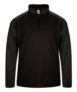 Badger Sport Womens Tonal Blend Fleece 1/4 Zip Performance Fleece Hood