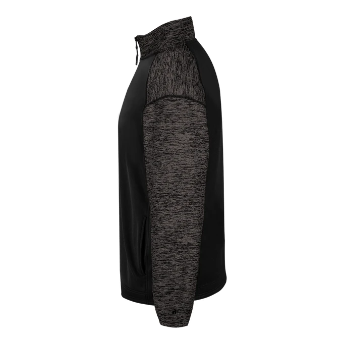 Badger Sport Womens Tonal Blend Fleece 1/4 Zip Performance Fleece Hood - Image 2