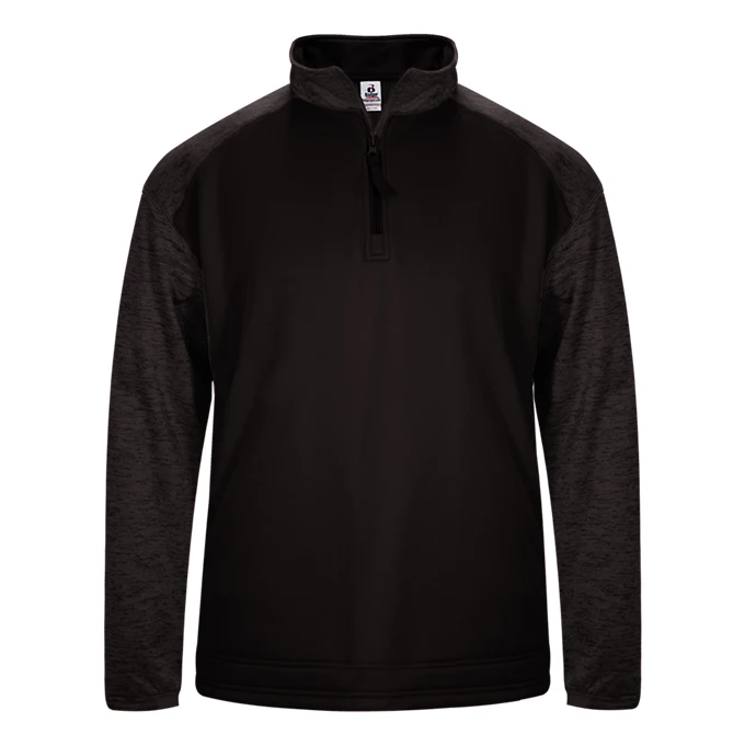 Badger Sport Womens Tonal Blend Fleece 1/4 Zip Performance Fleece Hood