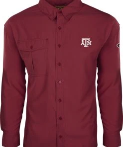 Drake Texas A&M L/S Flyewight Shirt