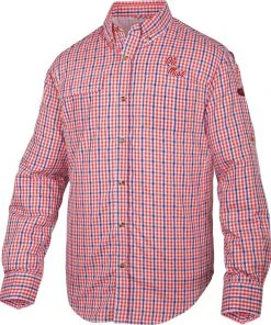 Drake Ole Miss Gingham Plaid Wingshooter's Shirt Long Sleeve
