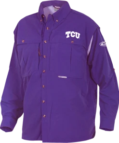 Drake TCU Cotton Wingshooter's Shirt Long Sleeve