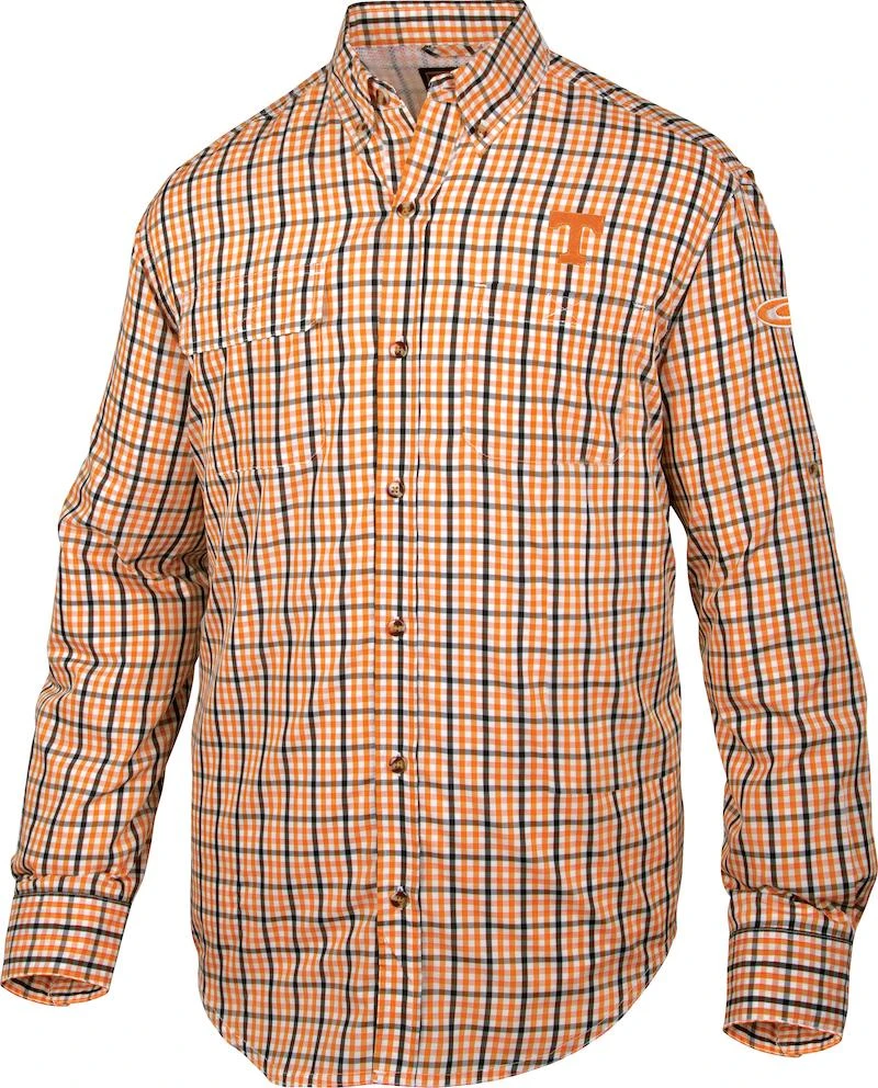 Drake Tennessee Gingham Plaid Wingshooter's Shirt Long Sleeve