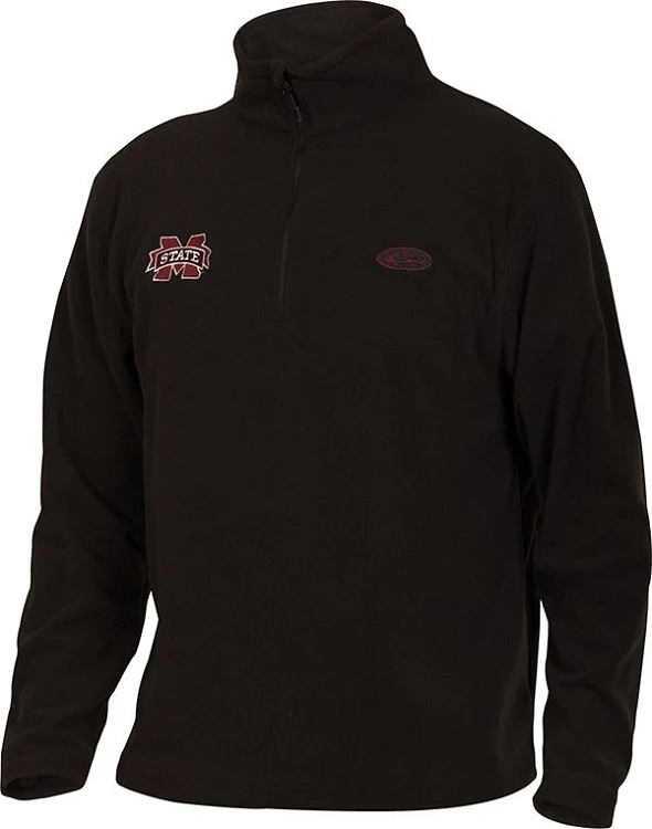 Drake Mississippi State Camp Fleece Pullover - Black - Size Small