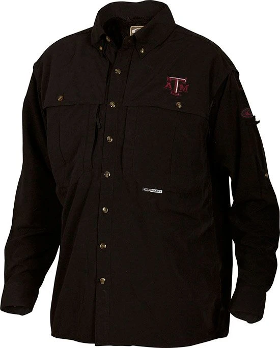 Drake Texas A&M Vented Long Sleeve Wingshooter's Shirt