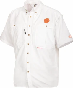Drake Clemson Cotton Wingshooter's Shirt Short Sleeve