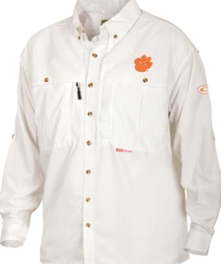 Drake Clemson Cotton Wingshooter's Shirt Long Sleeve