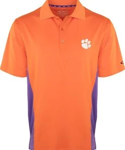 Drake Clemson Performance Stretch Polo With Mesh Sides
