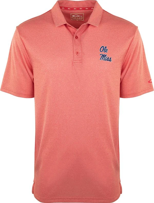 Drake Ole Miss Vintage Heathered Polo